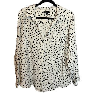 Torrid Lizzie Rayon Twill Button Up Long Sleeve Shirt, size 3X